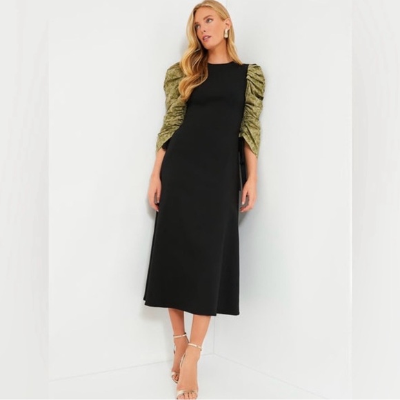 hyacinth house green dress Hyacinth House Green Taffeta Embellished Ashton Bow Dress Green Taffetta / M main image 1